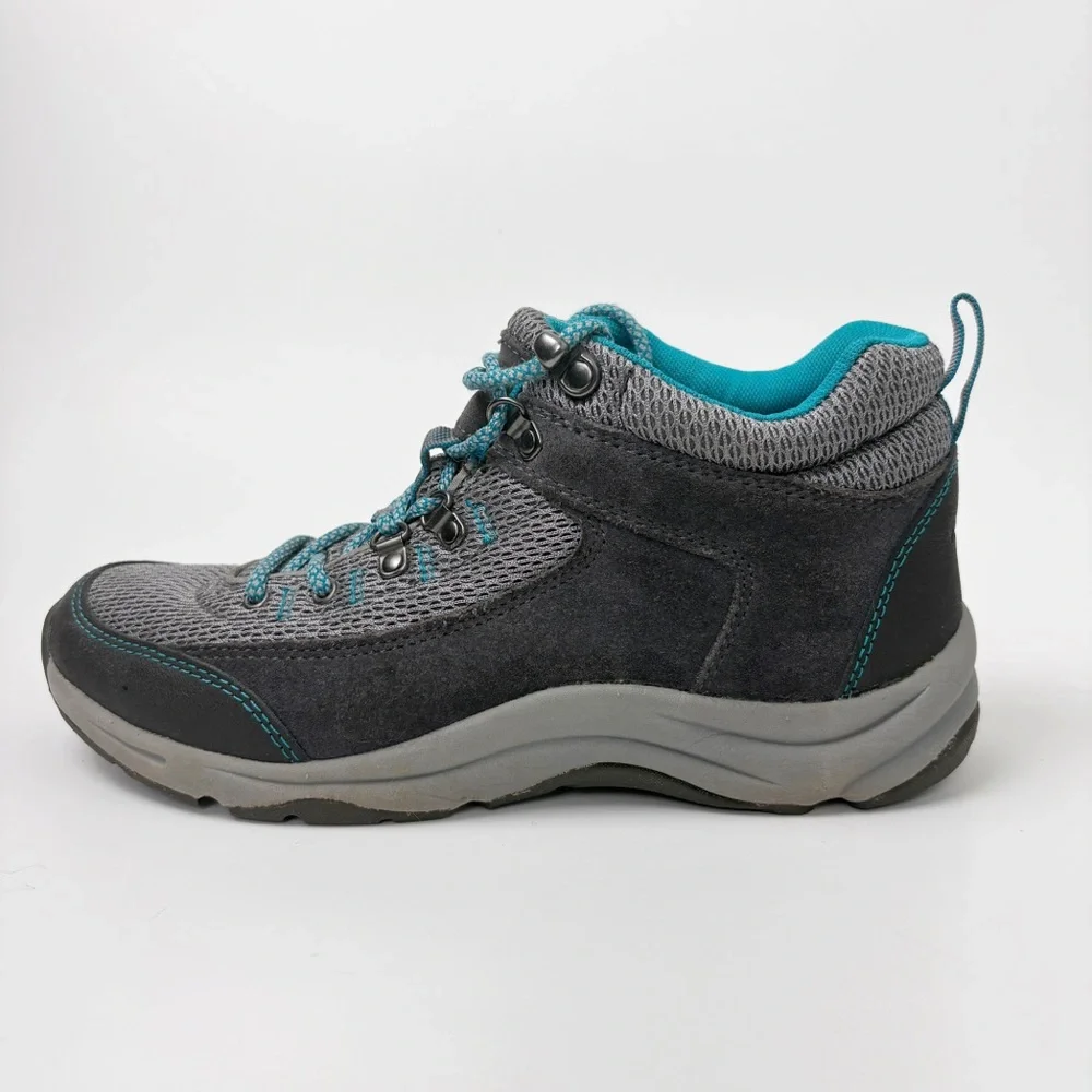 Vionic Cypress Hiking Boots Lace Up Gray Blue Sturdy